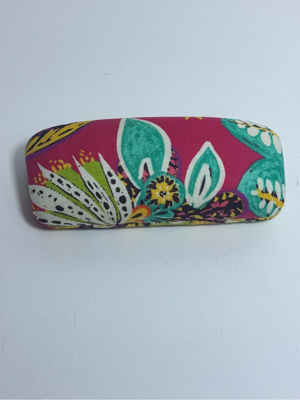 Vera Bradley Pink Floral Eyeglass Case with Teal Accents